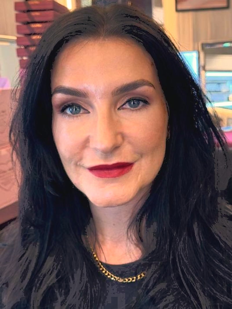 Glam makeup on a client